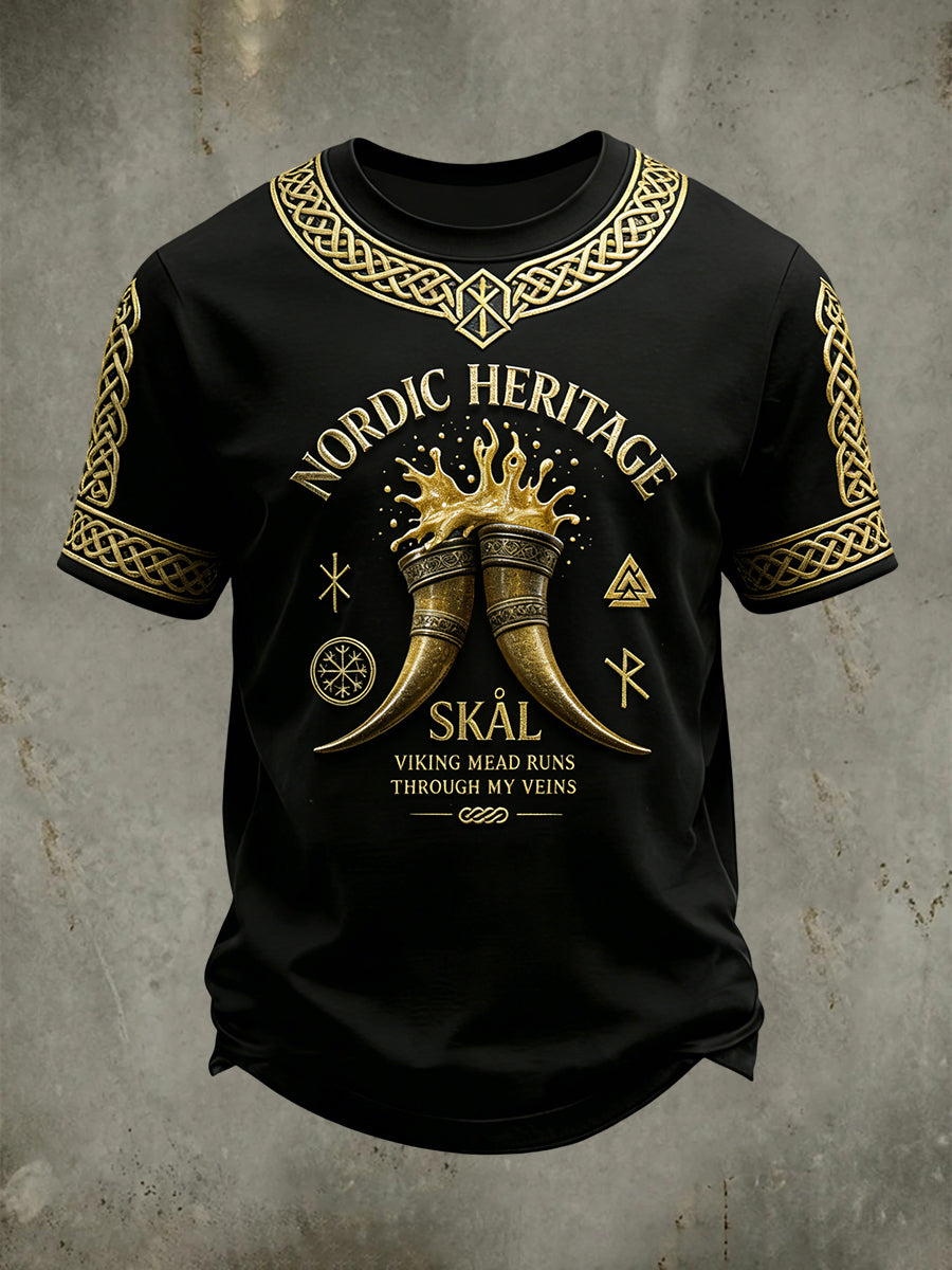 Herrens Viking Dricka korta ärmar t-shirt