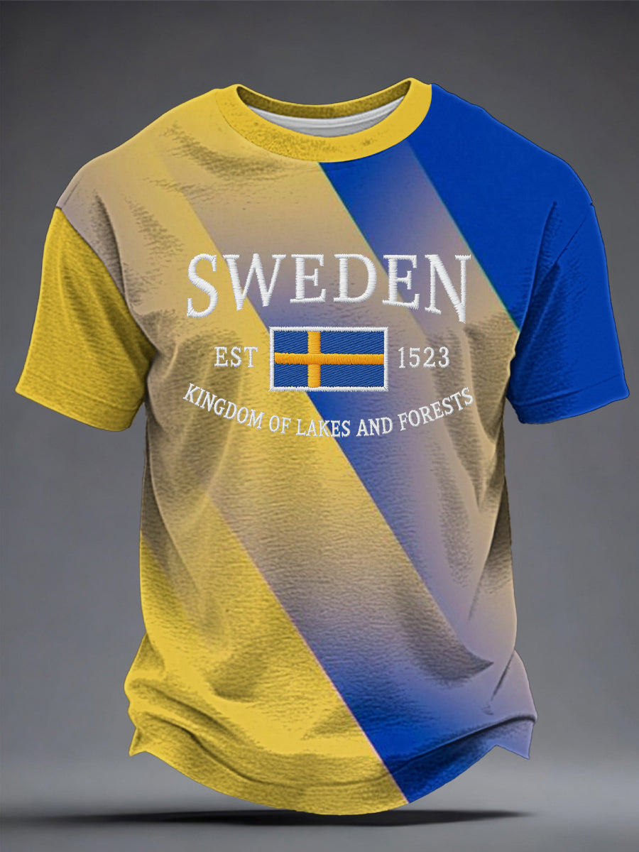 Mäns svensk konst Tryckt T-shirt
