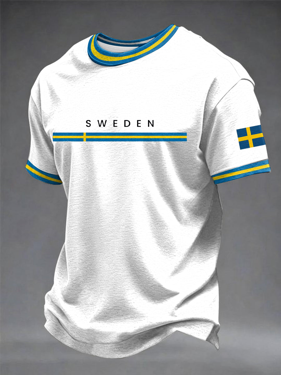 Menns svenske kunst trykt T-skjorte