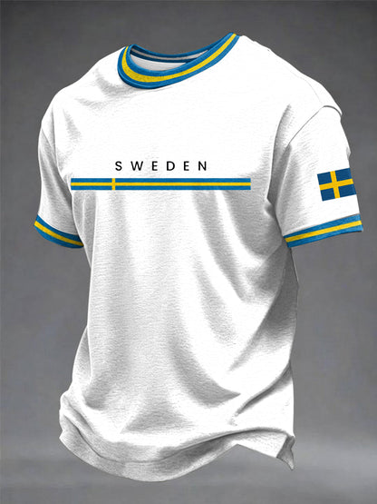 Menns svenske kunst trykt T-skjorte