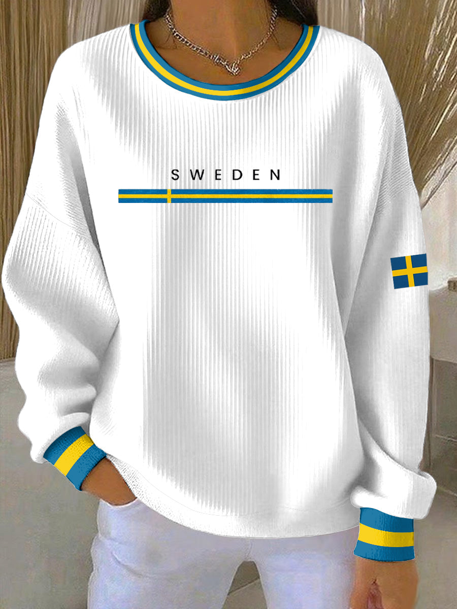 Kvinnors svenska konst Print Casual Sweatshirt