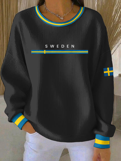Kvinnors svenska konst Print Casual Sweatshirt