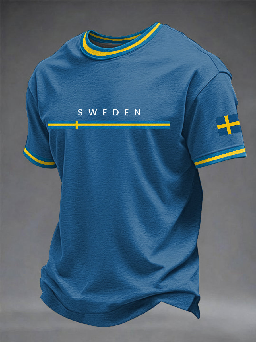 Menns svenske kunst trykt T-skjorte