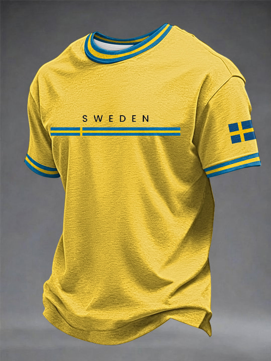 Menns svenske kunst trykt T-skjorte