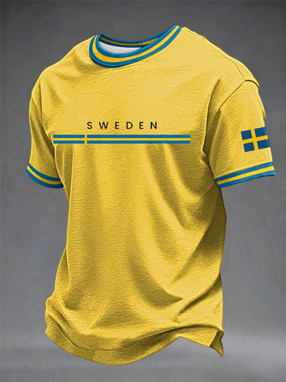 Menns svenske kunst trykt T-skjorte