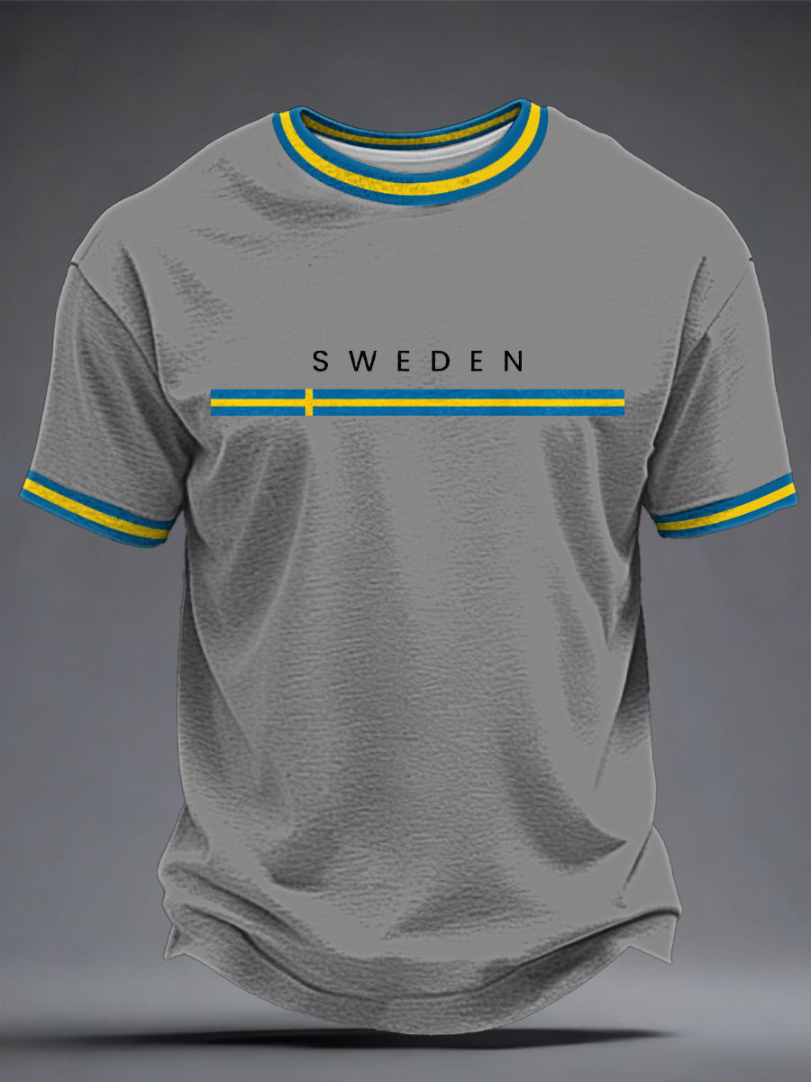 Mäns svensk konst Tryckt T-shirt