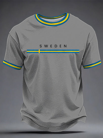 Mäns svensk konst Tryckt T-shirt