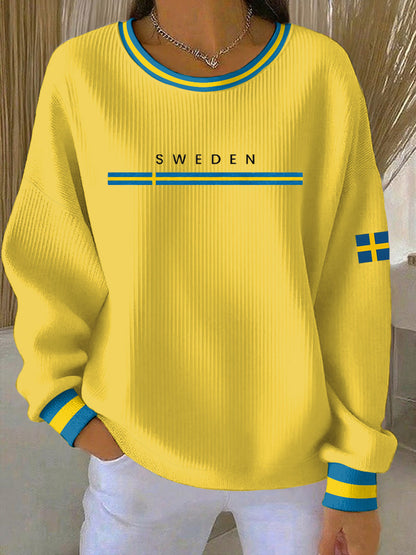Kvinnors svenska konst Print Casual Sweatshirt