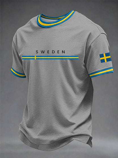 Menns svenske kunst trykt T-skjorte