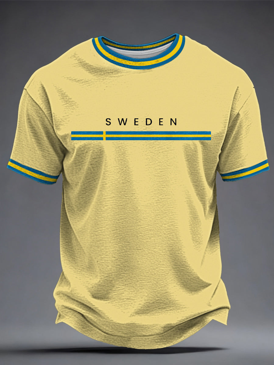 Mäns svensk konst Tryckt T-shirt