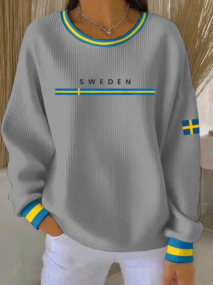 Kvinnors svenska konst Print Casual Sweatshirt