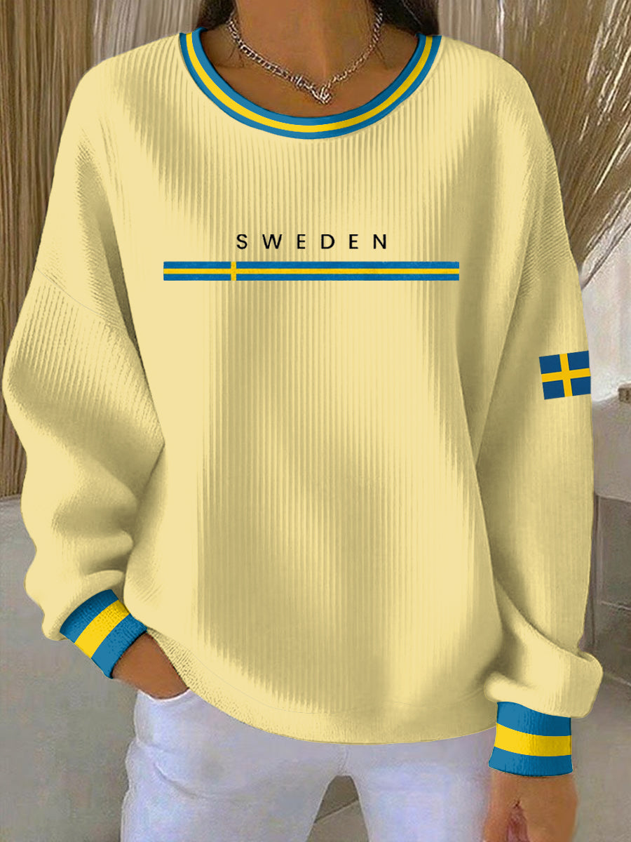 Kvinnors svenska konst Print Casual Sweatshirt