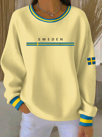 Kvinnors svenska konst Print Casual Sweatshirt