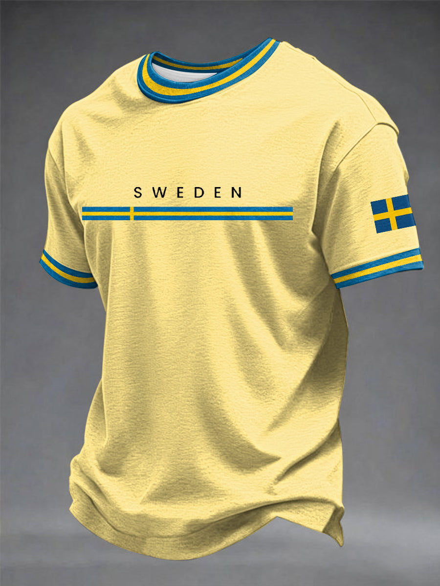 Menns svenske kunst trykt T-skjorte