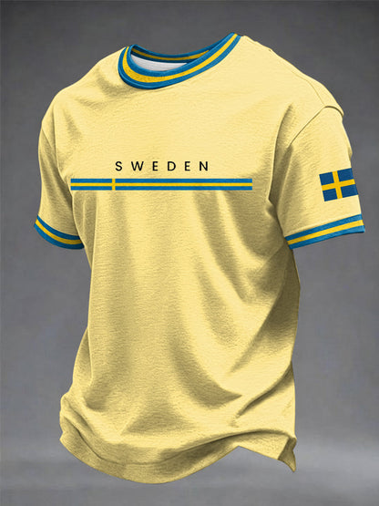 Menns svenske kunst trykt T-skjorte