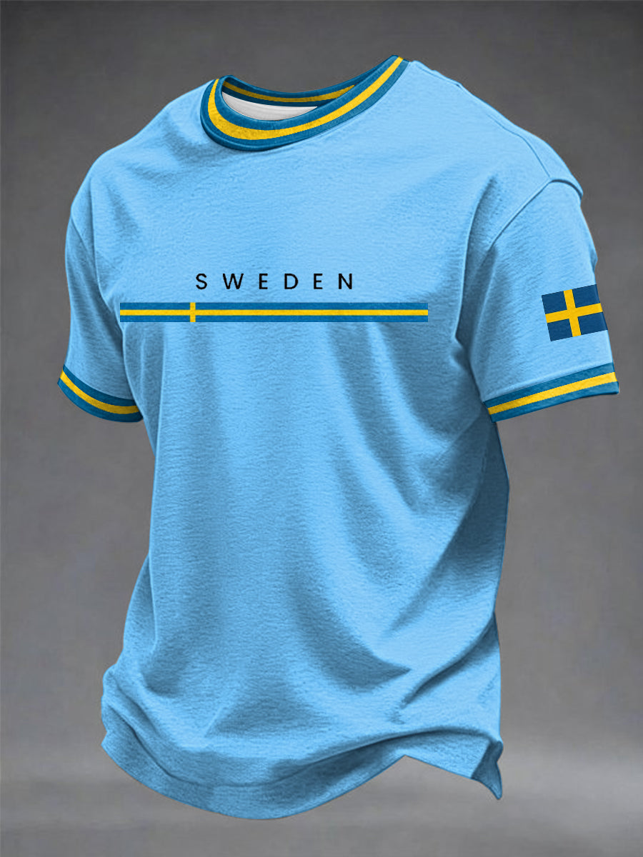 Menns svenske kunst trykt T-skjorte