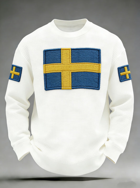 Herre svensk Viking Trykk T-skjorte