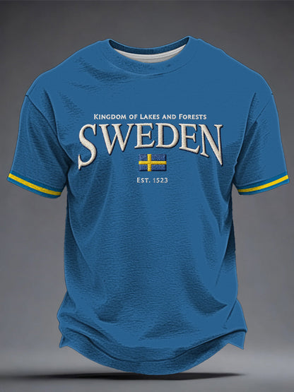 Mäns svensk konst Tryckt T-shirt
