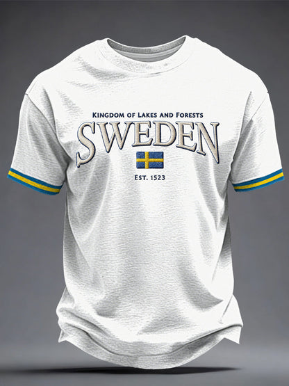 Mäns svensk konst Tryckt T-shirt