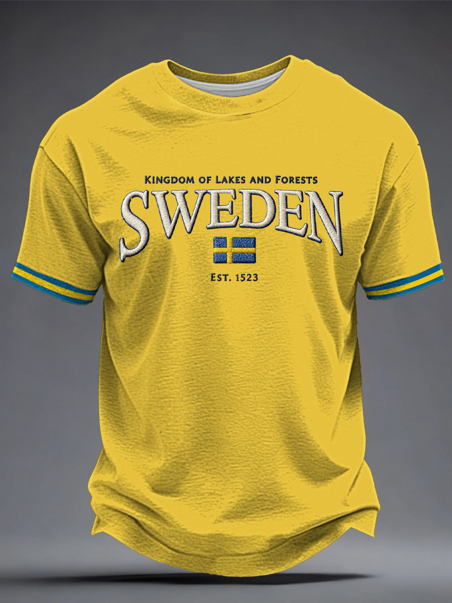 Mäns svensk konst Tryckt T-shirt
