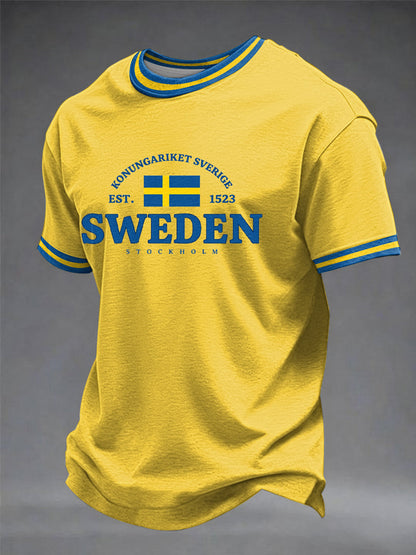 Herrtröja med svensk konsttryck