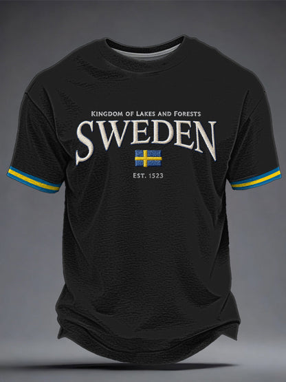 Mäns svensk konst Tryckt T-shirt