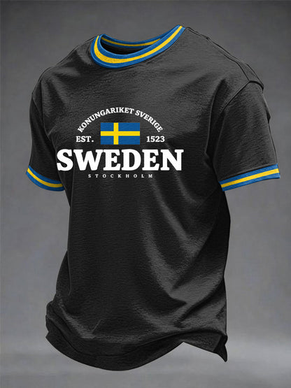 Herrtröja med svensk konsttryck