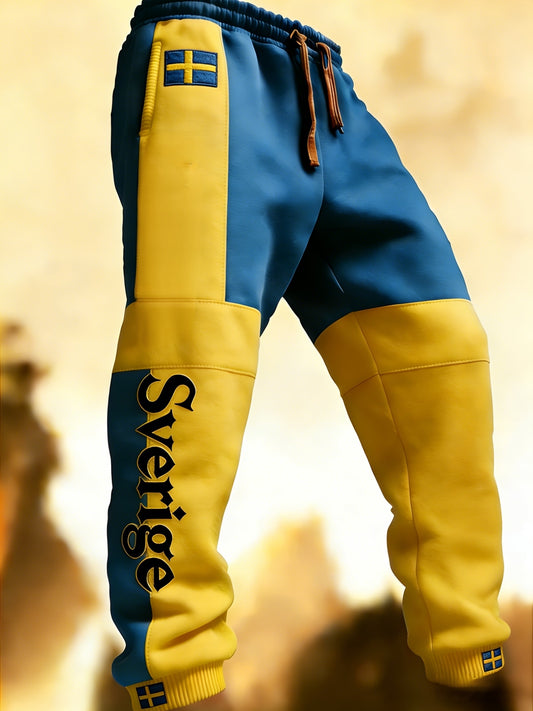 Menn Retro Viking Svensk flaggbrikke Uformelle Bukser
