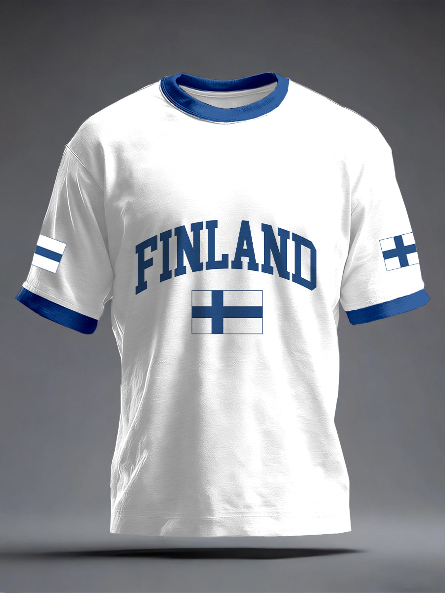 Mäns Finland Inspirerat tryck T-shirt