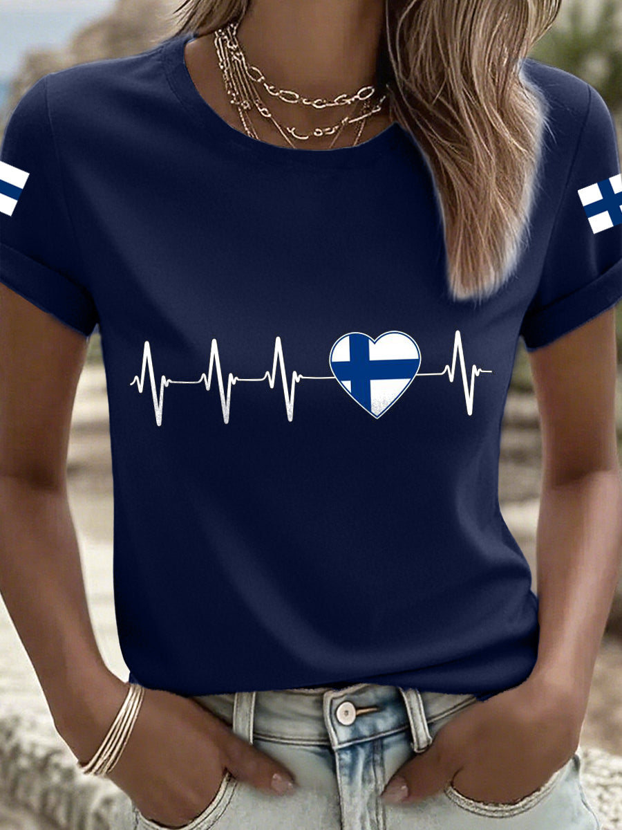 Dammtröja med finsk inspirerat tryck
