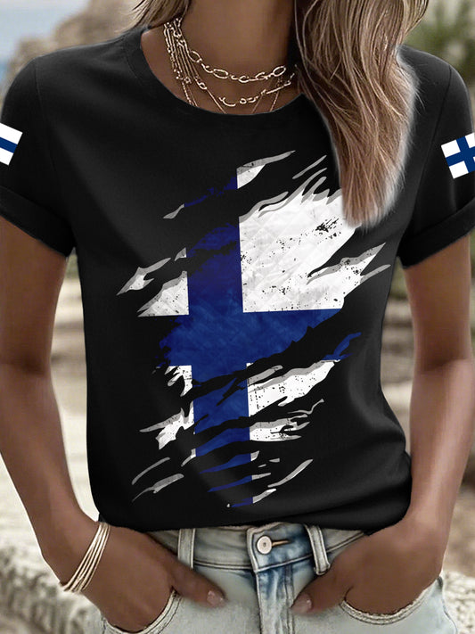 T-skjorte med trykk inspirert av kvinner i Finland