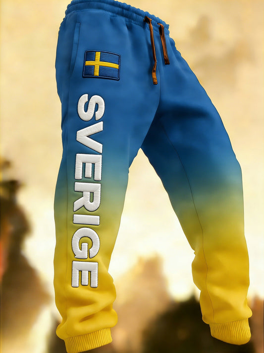 Herr Retro Viking Svensk Flagg Merke Hytte