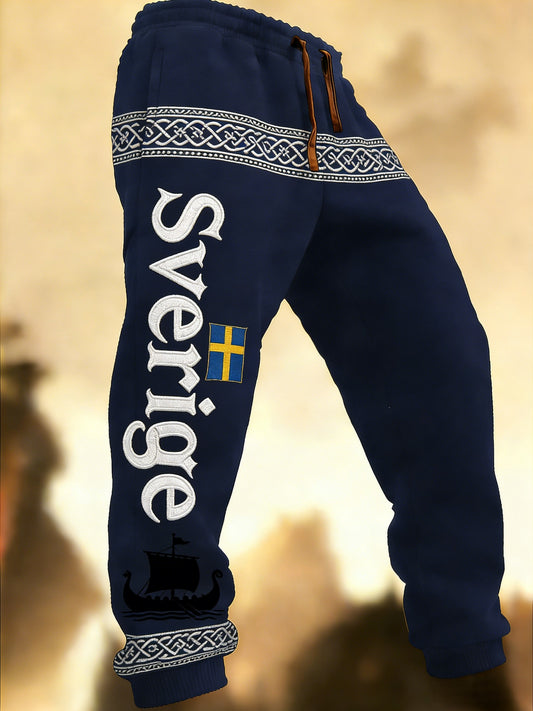 Herr Retro Viking Svensk Flagg Merke Hytte