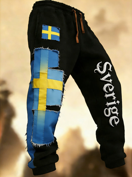 Herr Retro Viking Svensk Flagg Merke Hytte