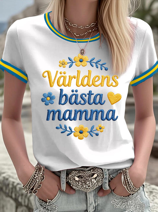 Kvinner svensk morsdag Trykt T-skjorte