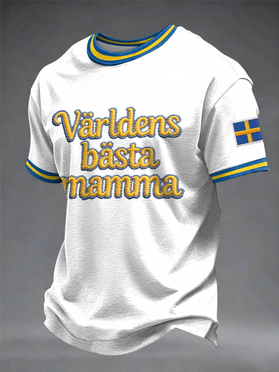 Mäns svenska morsdag Tryckt T-shirt