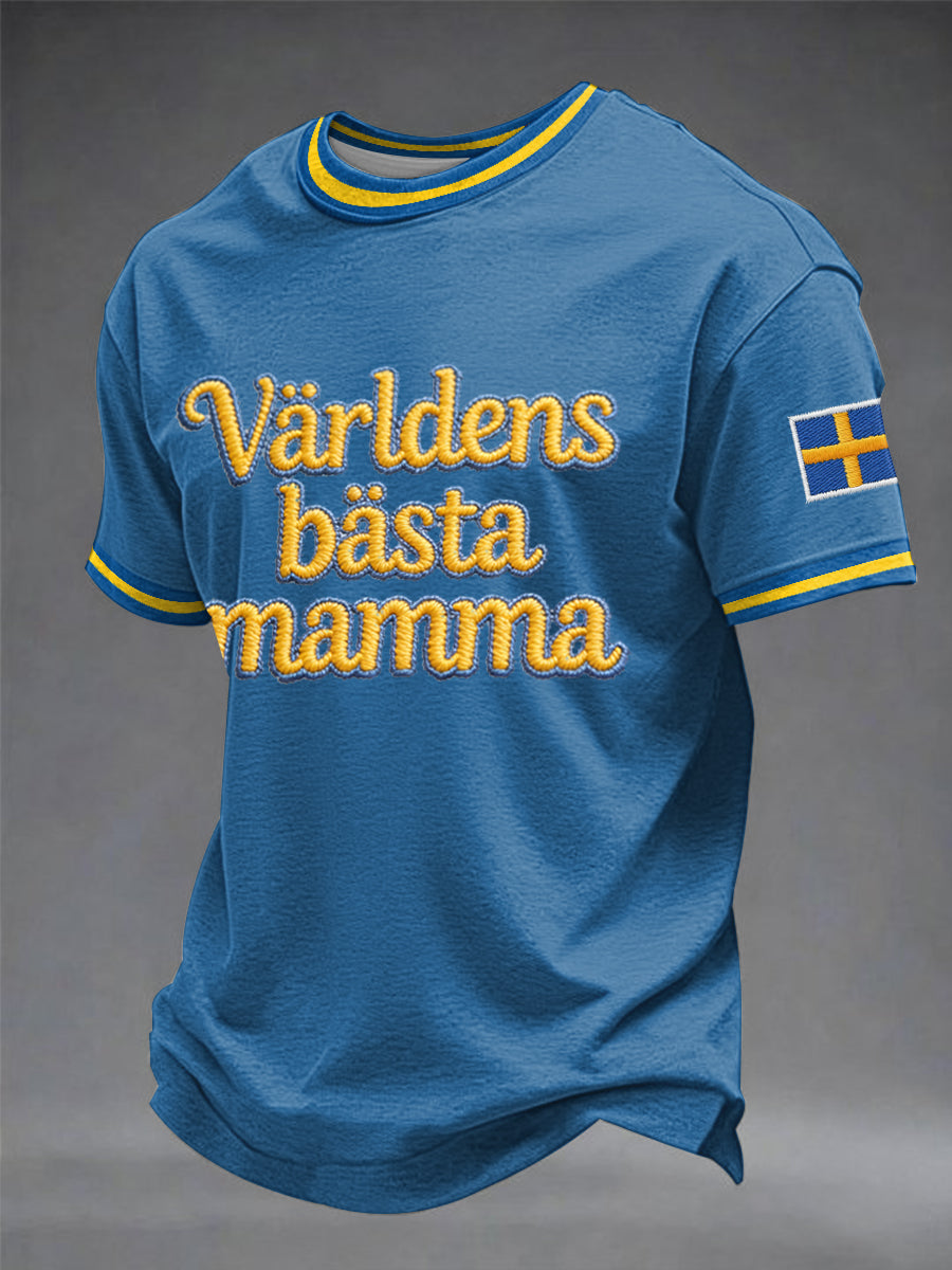 Mäns svenska morsdag Tryckt T-shirt