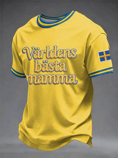 Mäns svenska morsdag Tryckt T-shirt