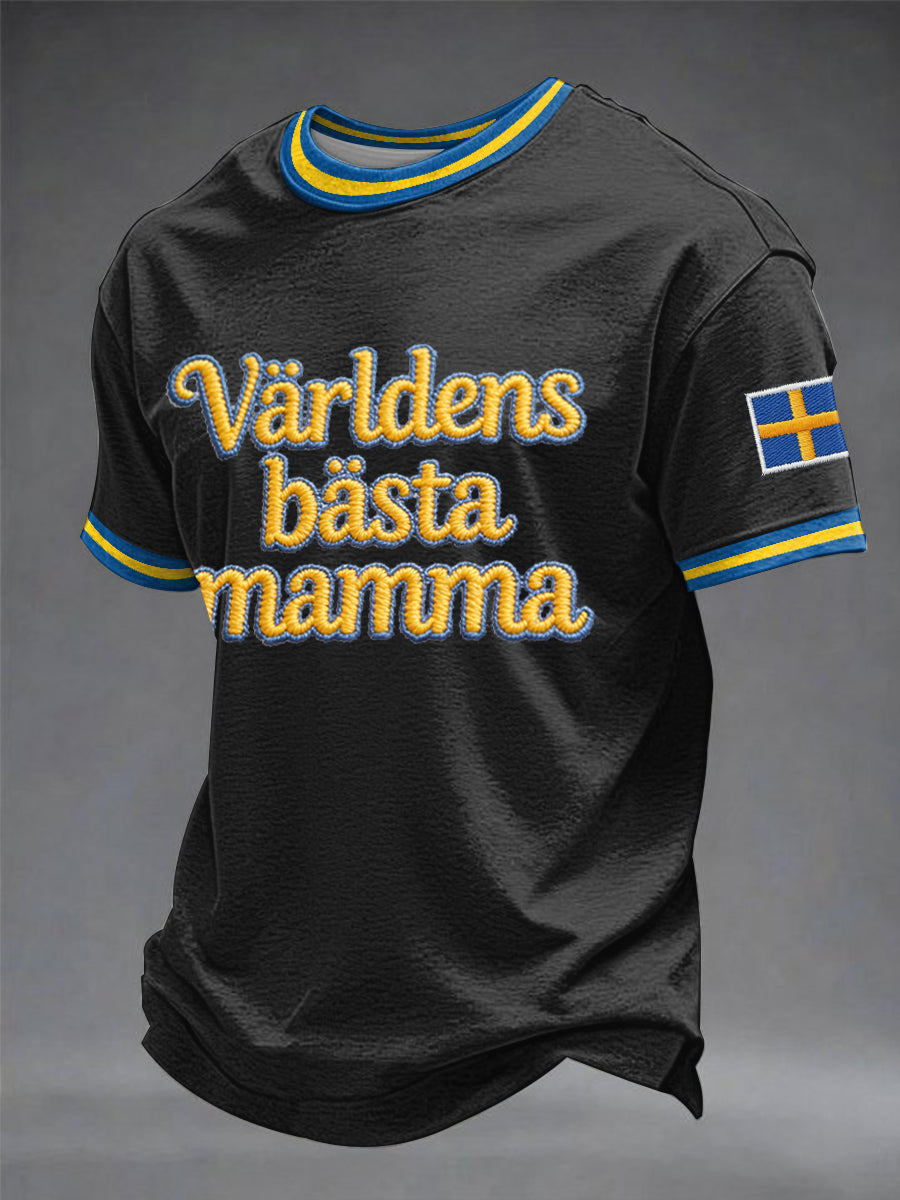 Mäns svenska morsdag Tryckt T-shirt
