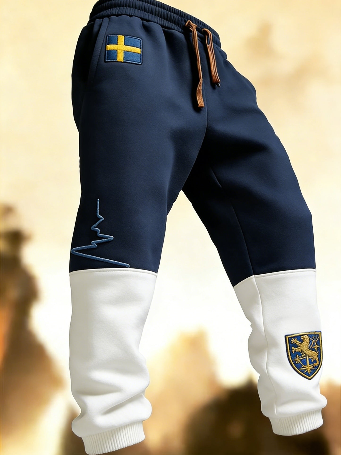 Herr Retro Viking Svensk Flagga Märke Fritidshusor