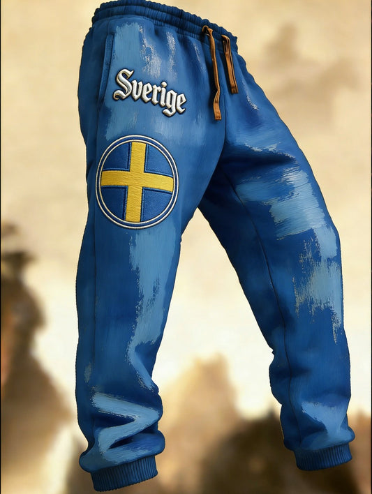 Herr Retro Viking Svensk Flagg Merke Hytte