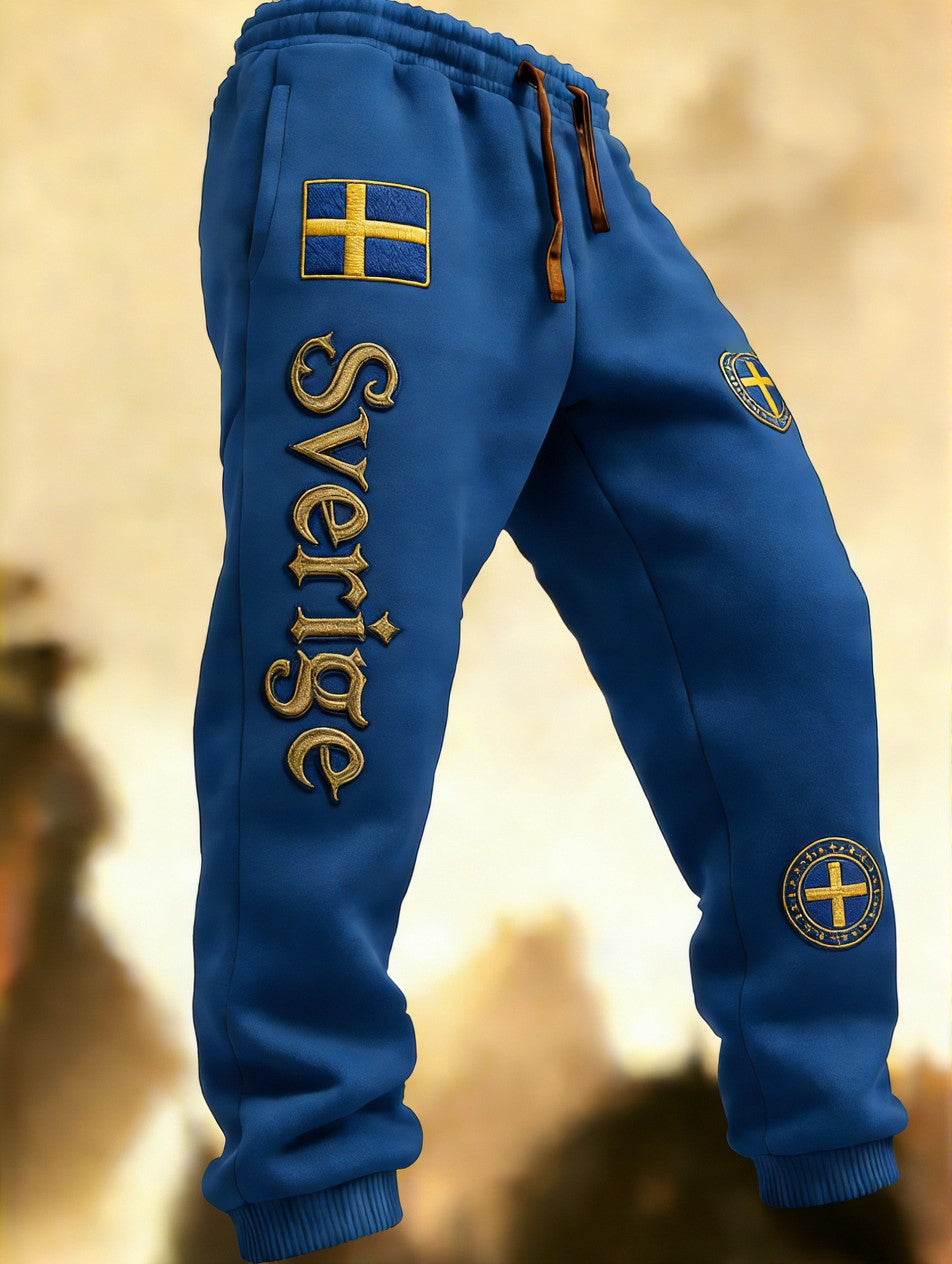 Herr Retro Viking Svensk Flagga Märke Fritidshusor