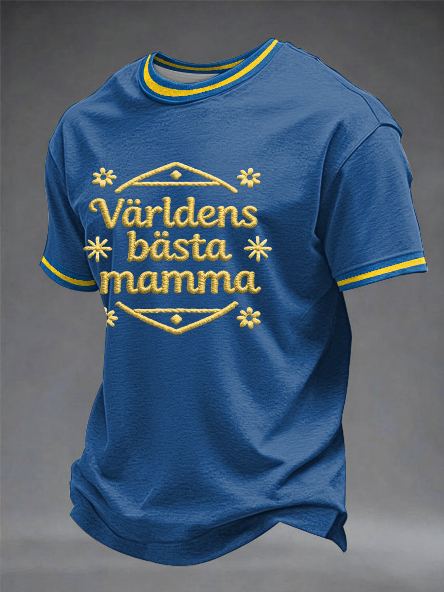 Herrtröja med svensk text om Mors dag och tryck