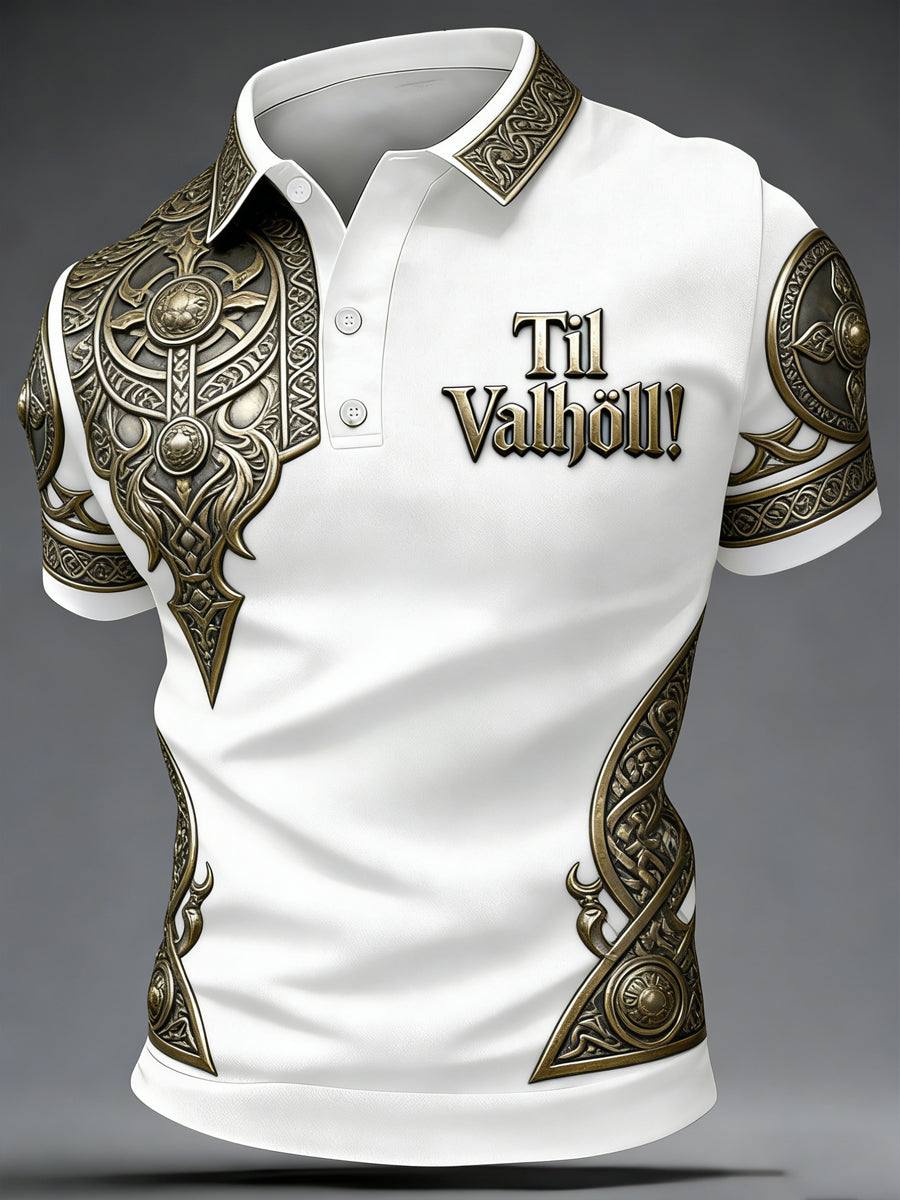 Mäns vikinga-stil Valhalla Skriv ut Casual Topp