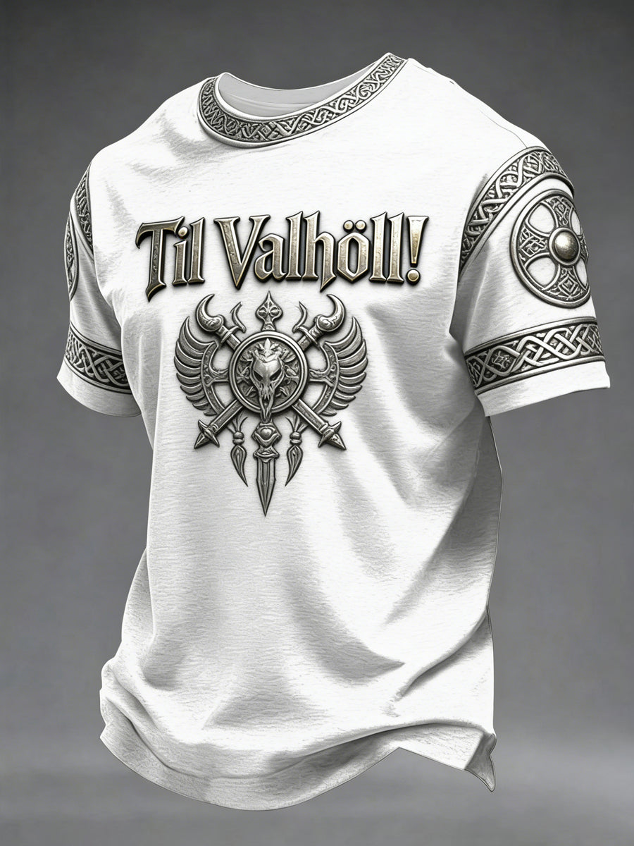 Herrens Viking-stil Valhalla T-shirt