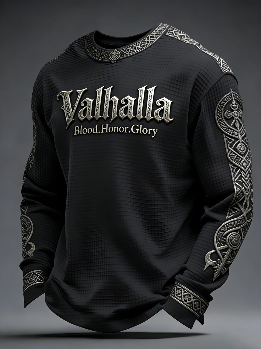 Herrtröja i vikingastil med Valhalla-mönster