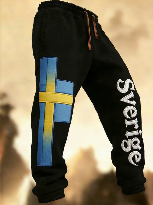 Herr Retro Viking Svensk Flagg Merke Hytte