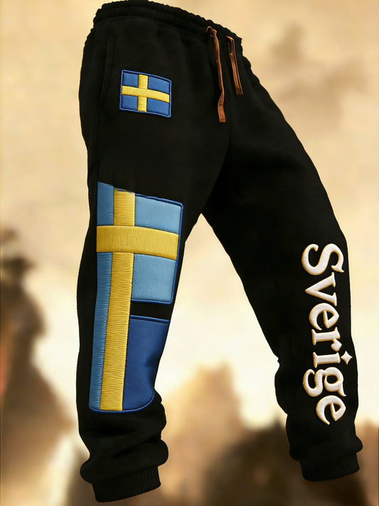 Herr Retro Viking Svensk Flagg Merke Hytte