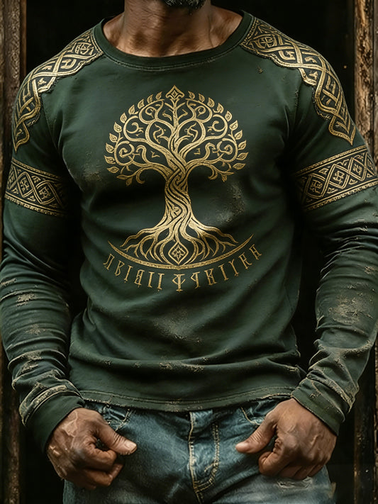 Herregenser med lange ermer og vikingtema