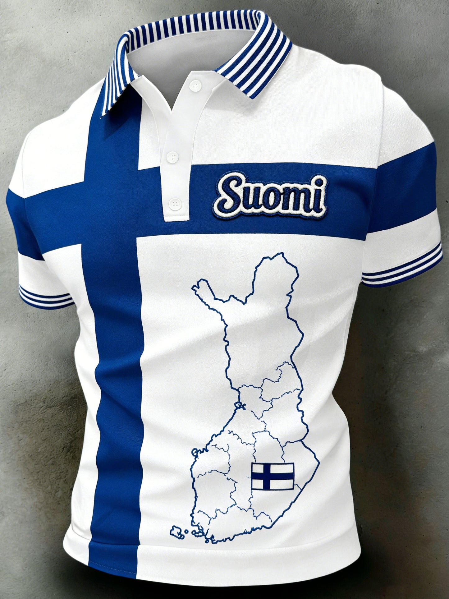 Mäns Polo tröja med finsk-Inspirerad konstnärlig trykt